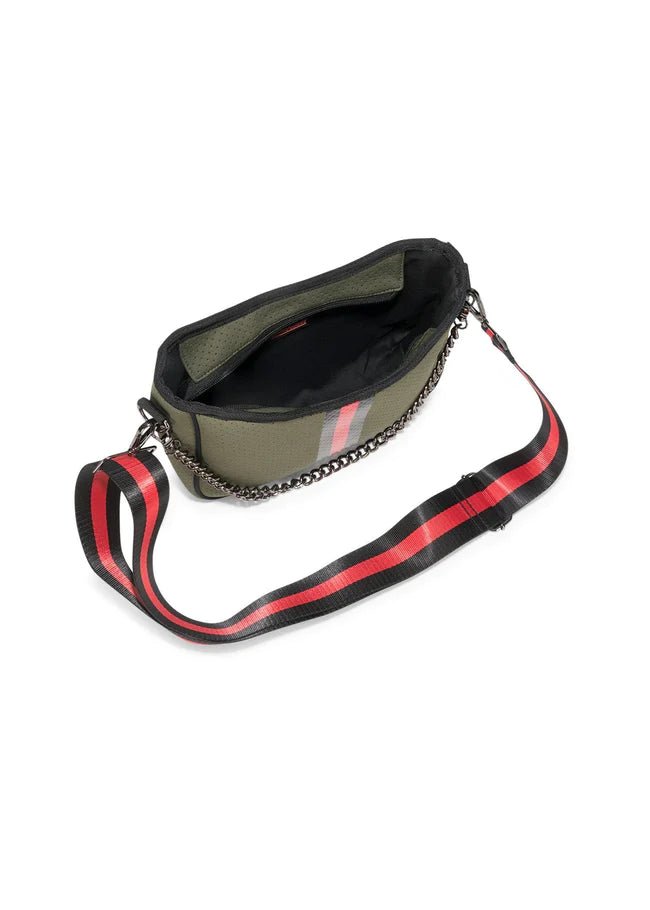 Haute Shore  Crossbody Strap - Bello Gunmetal Hardware Red Green