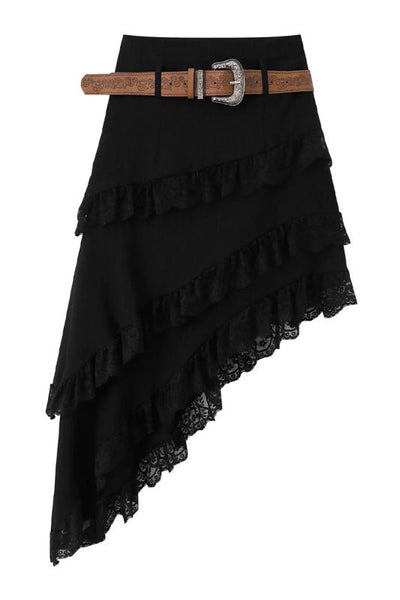 Alli Asymmetrical Lace Ruffle Skirt - Bel Air Boutique