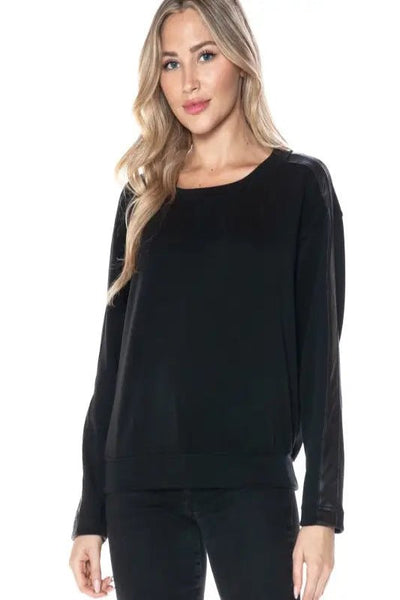Ariella Luxury Loungewear Mixed Media Top - Bel Air Boutique