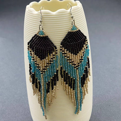 Bohemian Seed Beads Fringe Earrings - BJ/SB - Bel Air Boutique