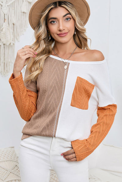 Caroline Color Block Knit Top - Bel Air Boutique