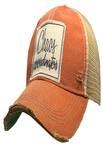 Chaos Coordinator Distressed Trucker Hat Baseball Cap - Bel Air Boutique
