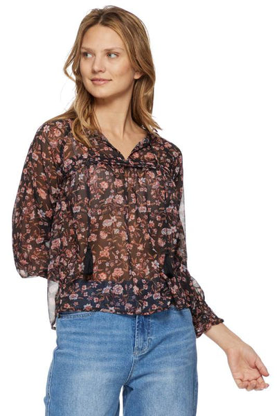 Chelsea Pintuck long sleeve blouse - Bel Air Boutique