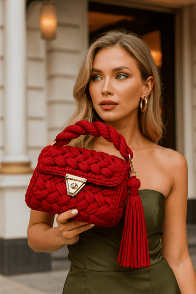 CHQEL Evening Clutch Bag for Women, Handmade Crochet Wedding - Bel Air Boutique