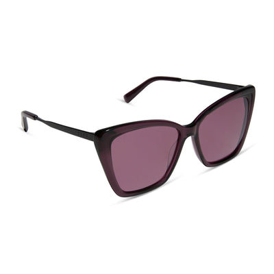 DIFF Becky II Aubergine Temple - Silver Flash Polarized Lens - Bel Air Boutique