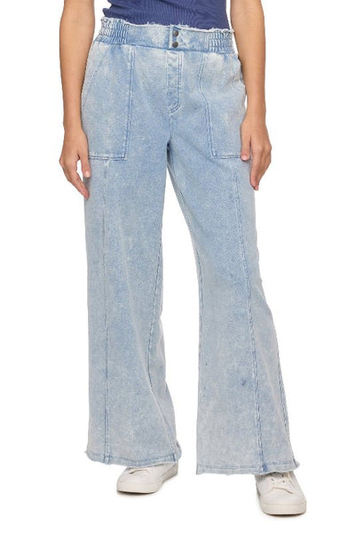 Dolly Vintage Indigo Washed Knit Cargo Pant - Bel Air Boutique