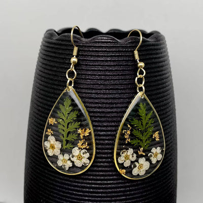 Dried Flowers Floral Drop Shaped Dangle Earrings - PDF - Bel Air Boutique