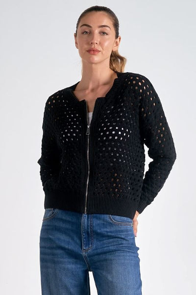 Elan Abound Front Zip Sweater - Bel Air Boutique