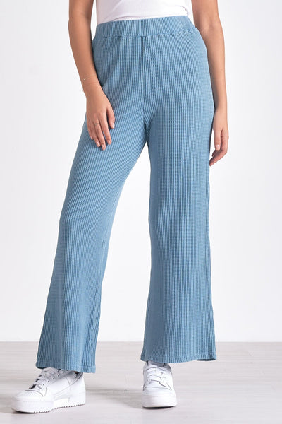 Elan Blue Wash Waffle Pant - Bel Air Boutique