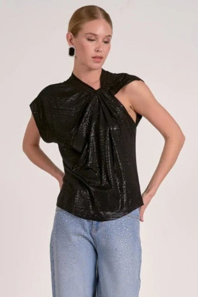 Elan Celeste Shimmer Twist Top - Bel Air Boutique