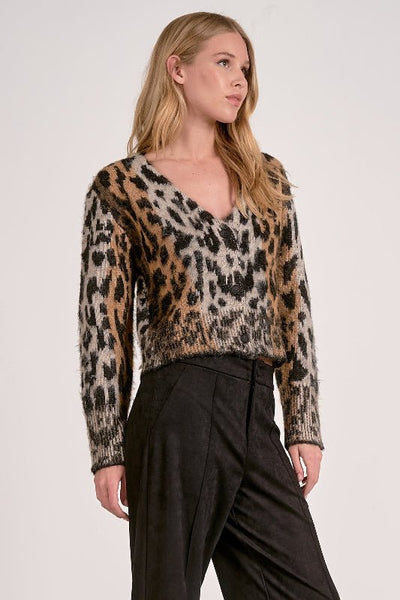 Elan Cheetah Cropped Cardigan - Bel Air Boutique