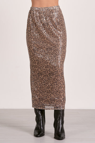 Elan Cheetah Sequin Skirt - Bel Air Boutique