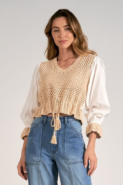 Elan crochet shirt - Bel Air Boutique