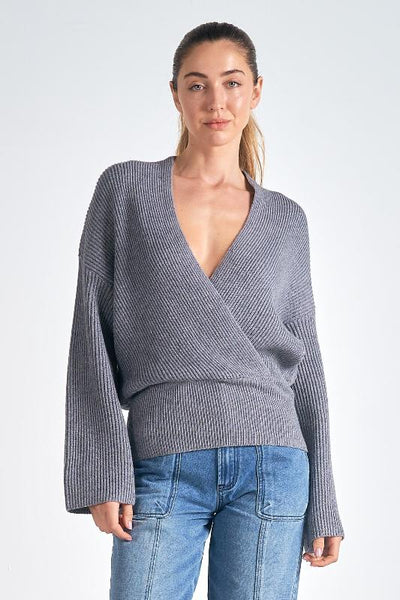 Elan Cross v - neck sweater - Bel Air Boutique