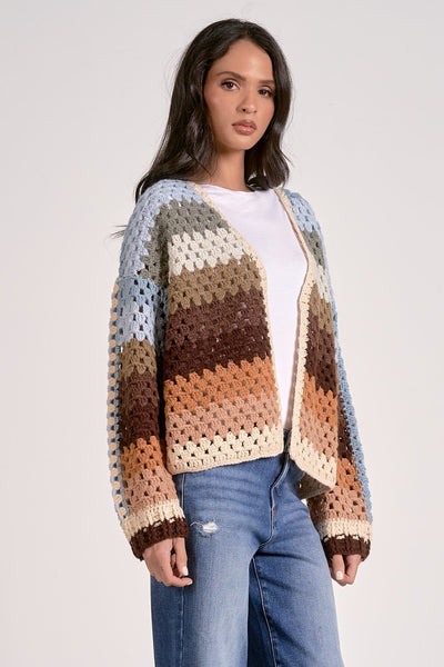 Elan Fall Vibes Crochet Cardigan - Bel Air Boutique