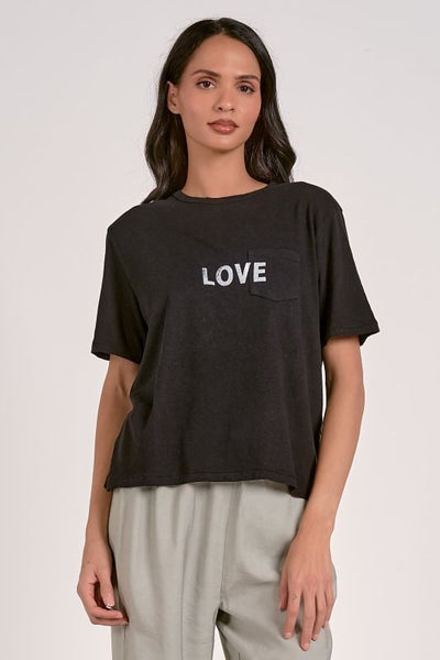 Elan Love Oversized Cropped Tee - Bel Air Boutique