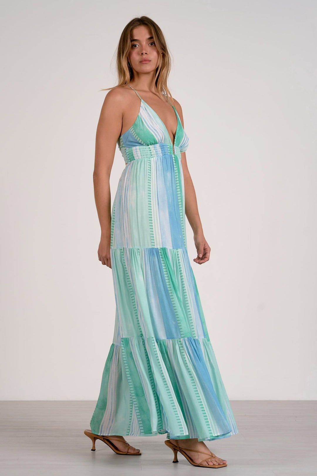 knee length dresses for ladies Stripe Tube Maxi Dress – Endless Rose main image 0