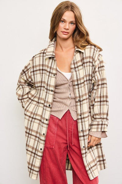 Frita Fringe Plaid Shacket - Bel Air Boutique