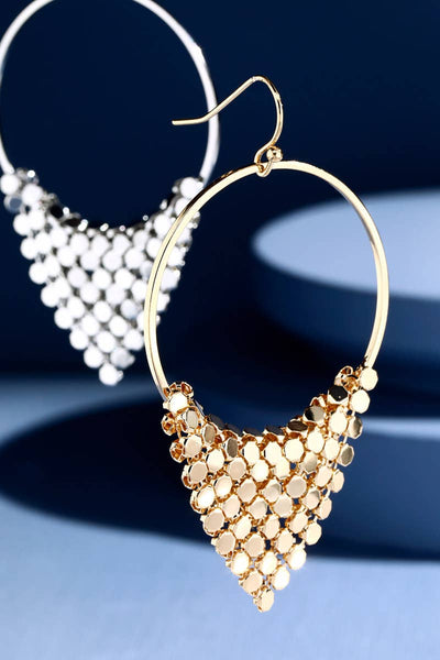 Glistening Metal Hoop Earrings  - Bel Air Boutique