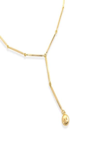 Gold Bar Chain Lariat Necklace - Bel Air Boutique