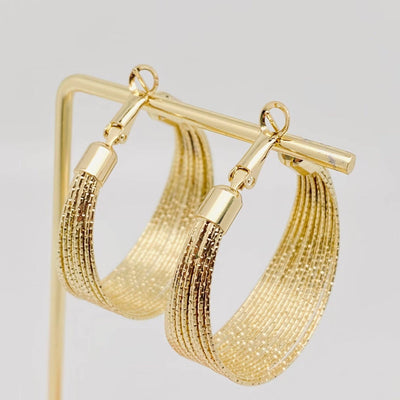 Golden Multi - layer Coil Hoop Earring - Bel Air Boutique