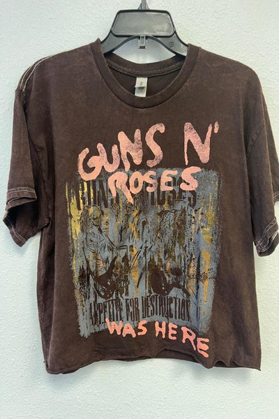 Guns N Roses Oversized Cropped Tee - Bel Air Boutique