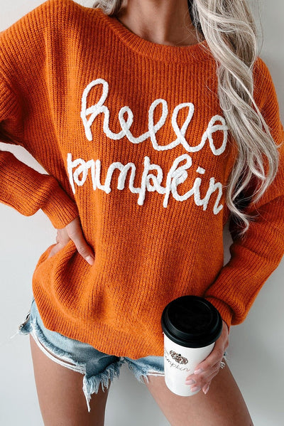 Hello Pumpkin Graphic Sweater - Bel Air Boutique