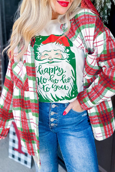 Here Comes Christmas Plaid Casual Flannel Shacket - Bel Air Boutique