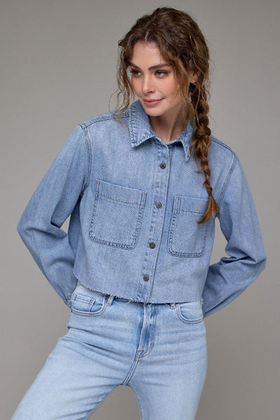 Hidden Abbey Vintage Washed Crop Shirt - Bel Air Boutique