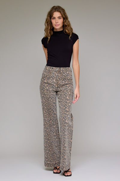 Hidden Cheetah Wide Leg Pants - Bel Air Boutique