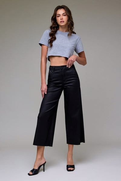 Hidden Nori Coated Cropped Pants - Bel Air Boutique