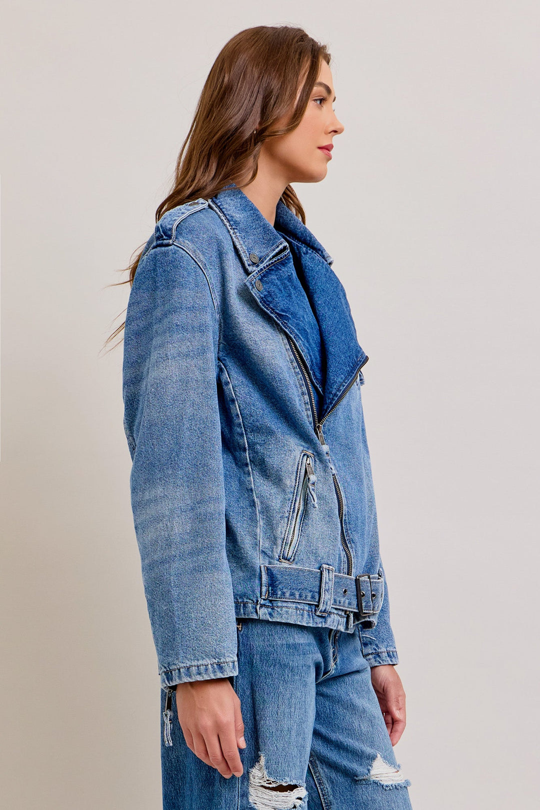 Relaxed Biker Jacket - Bel Air Boutique