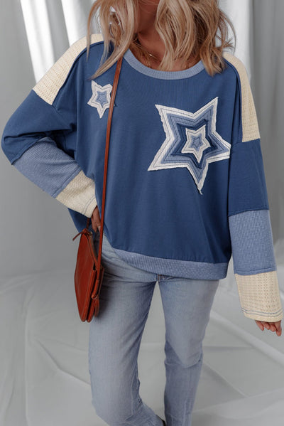I Am A Star Patched Long Sleeve Top - Bel Air Boutique