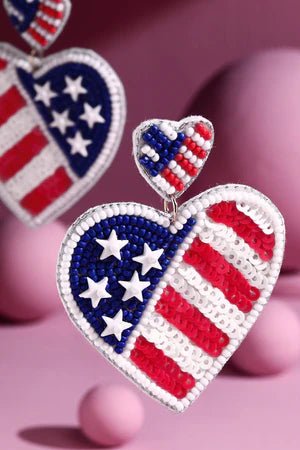 I Heart The USA Earrings - Bel Air Boutique