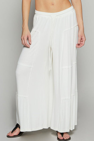 Ivory Palazzo Patch Pants - Bel Air Boutique