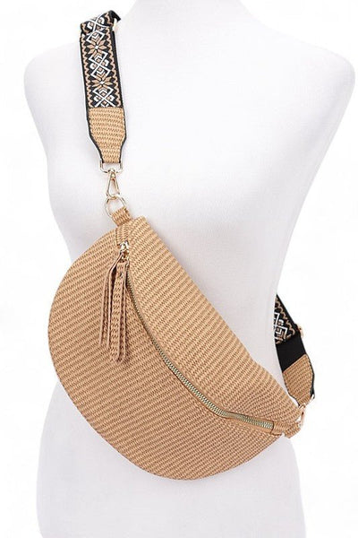 Jacquard Strap Crossbody Fanny Pack - Bel Air Boutique