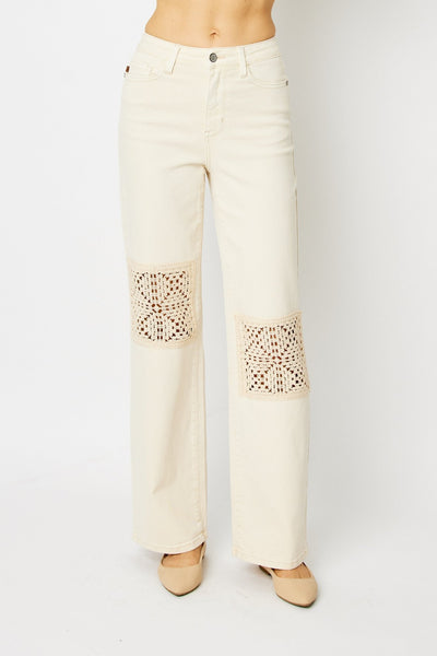 Judy Blue Crochet Patch Pants - Bel Air Boutique