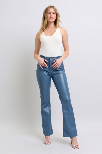 Judy Blue Faux Leather Bootcut pants - Bel Air Boutique