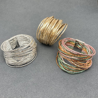 LB - Multi - Layer Leather Fashion Bracelet | Magnetic Buckle - Bel Air Boutique