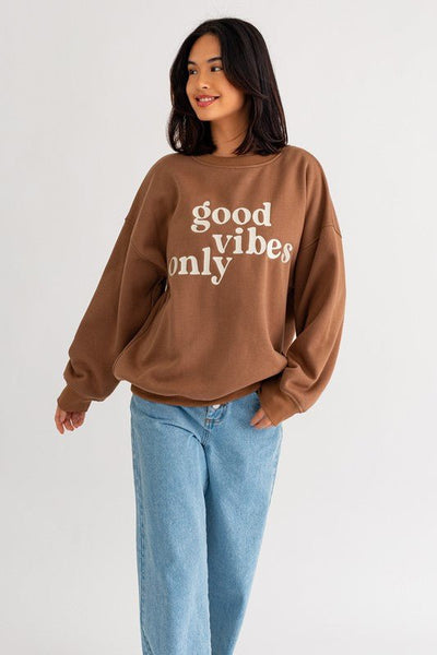 Letter Embroidery Oversized Sweatshirt - Bel Air Boutique