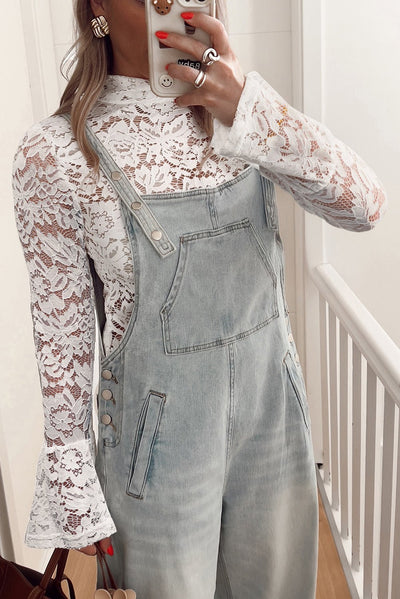 Lolita Lace Bell Sleeve Mock Neck Blouse - Bel Air Boutique