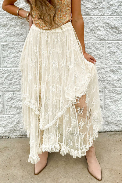 Lolita Lace Tiered Midi Skirt - Bel Air Boutique