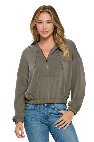 Luxury Lounge Cropped Hoodie - Bel Air Boutique