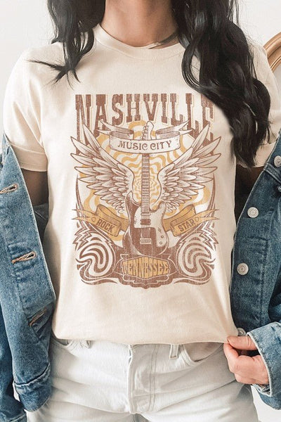 Nashville Tennessee Music City Country Graphic Tee - Bel Air Boutique