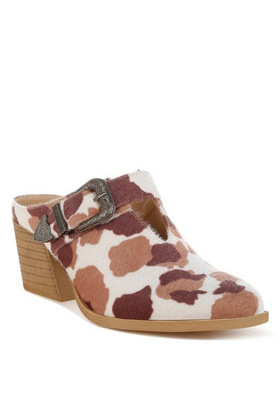 Nometa Faux Suede Buckle Detail Mules - Bel Air Boutique