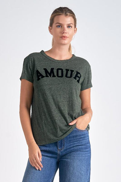 Olive Amour Tee by Elan - Bel Air Boutique