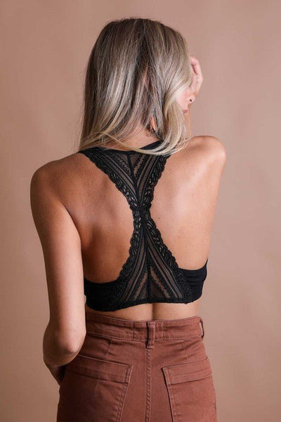 Seamless Front Lace Racerback Bralette - Bel Air Boutique