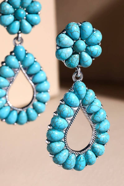 Semi Stone Teardrop Earrings - Bel Air Boutique