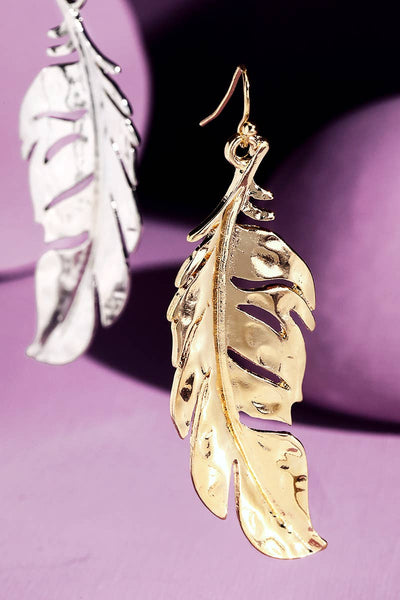 Shiny Leaf Earrings - Bel Air Boutique