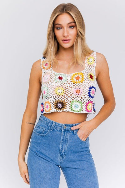 Sleeveless Multi Crochet Top - Bel Air Boutique